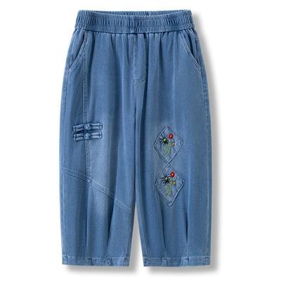 Ковбойские брюки-фонари женские летние новые с большой эластичной талией свободные повседневные брюки гаремы