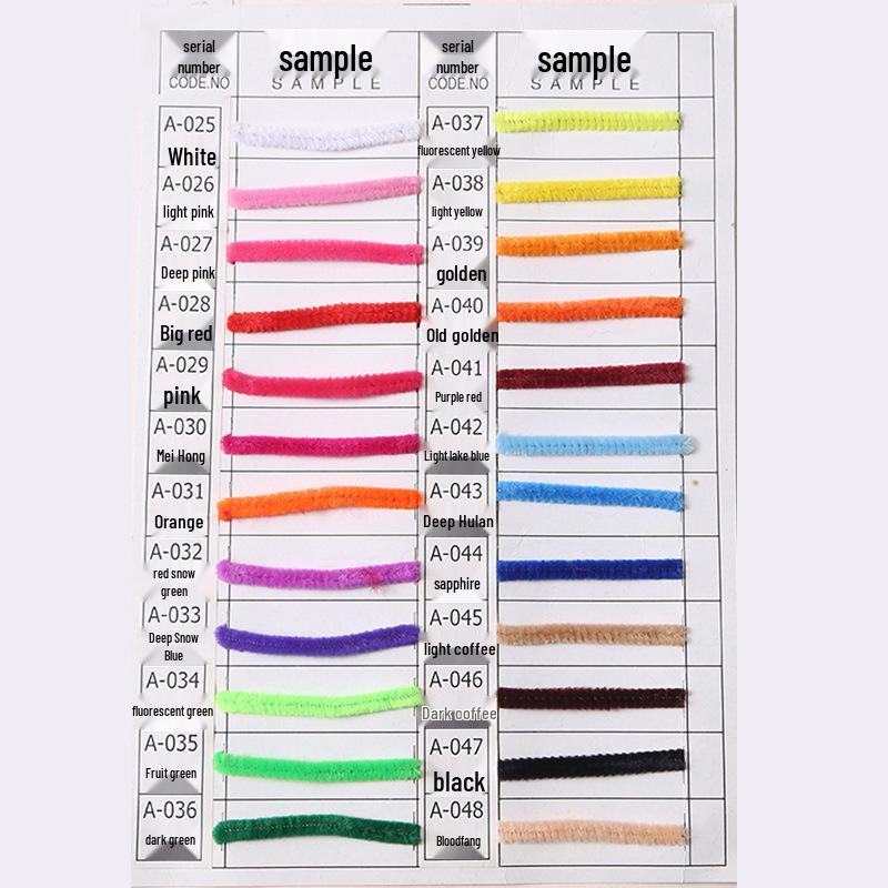 Синельная проволока Палочки для скручивания Набор для детского творчества - Однотонные плюшевые полоски