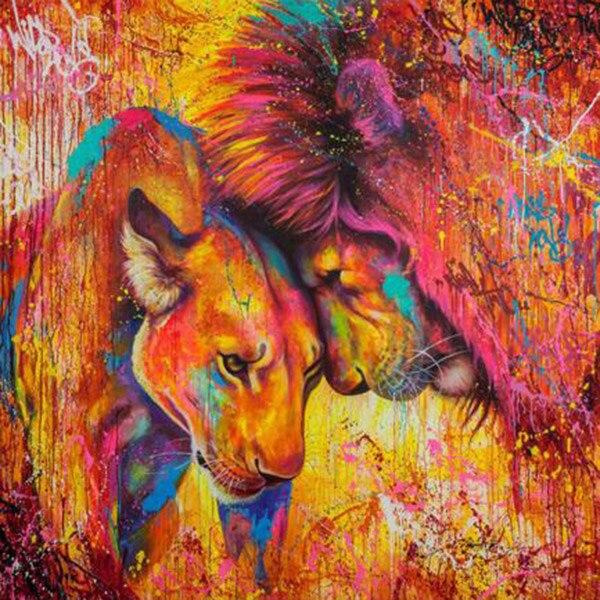 17 Style Full Round Drill Diamond Mosaic Lion Animals Diamond Painting Cross Stitch Wild Animal 5D DIY Diamond Embroidery Decor