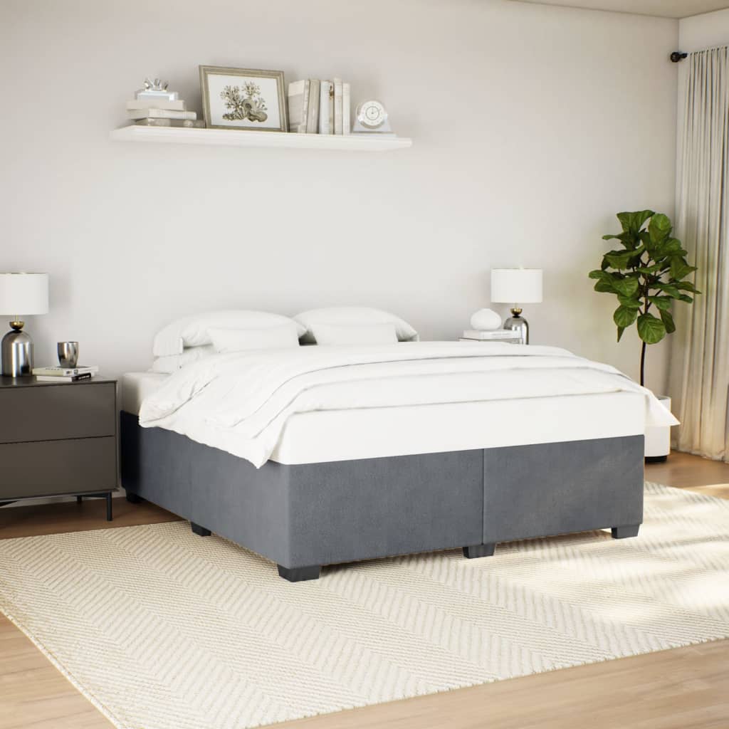 Bed Frame without Mattress Dark Grey 180 x 200 cm Velvet