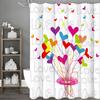 Colorful Cartoon Love Shower Curtain, Bathroom Decorative Shower Curtain, Waterproof Shower Curtain with Hooks