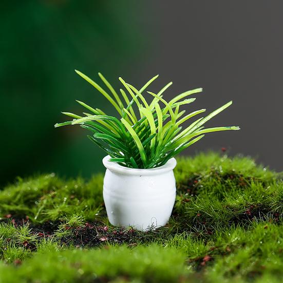 1 Set Potted Plant Statue DIY Weather-resistant PVC Delicate Detail Mini Flower Miniature Home Decor