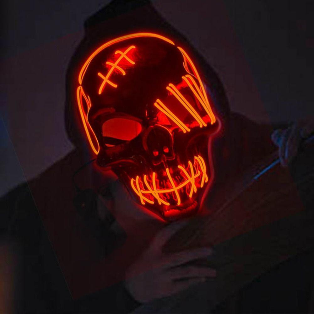Головной убор Маска на все лицо Хэллоуин Костюм Реквизит Стимпанк Череп Светящаяся маска Украшение