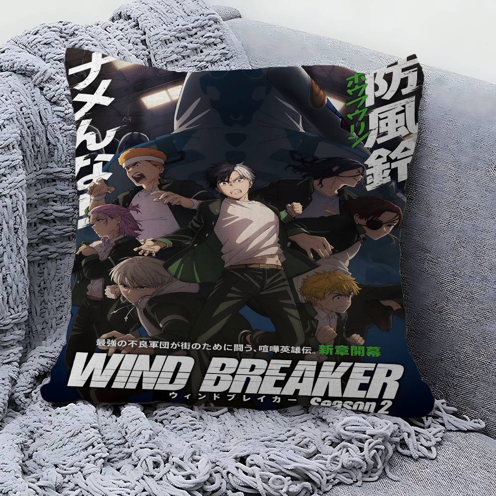 Чехол на подушку с аниме-принтом WIND BREAKER для спальни и гостиной, декоративный чехол на диванную подушку
