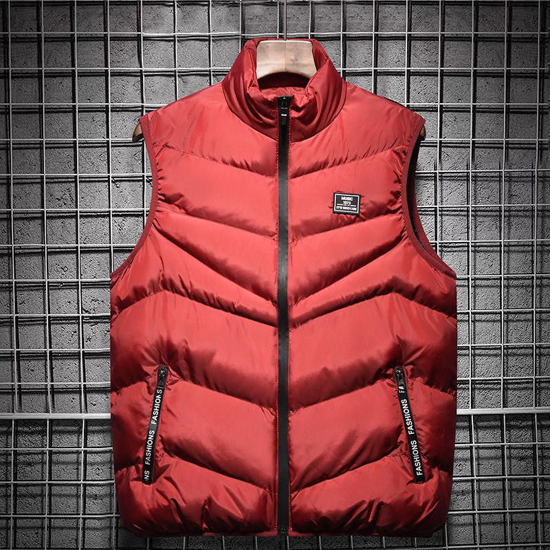 Модная и теплая мужская одежда из хлопка, кожаный стандартный жилет, куртка Holly, воротник-стойка, утолщенный жилет и верхняя одежда.