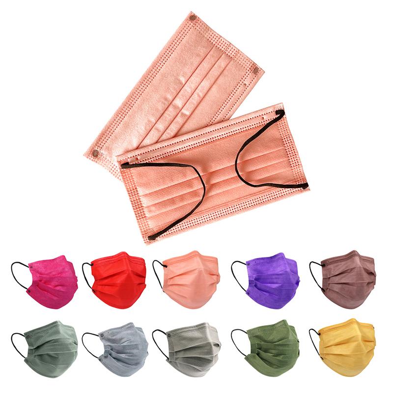 50 шт. 3/4 слойные маски для лица из ткани, выдуваемой методом расплавления, одноразовые защитные противопылевые маски для взрослых, нетканые ушные петли