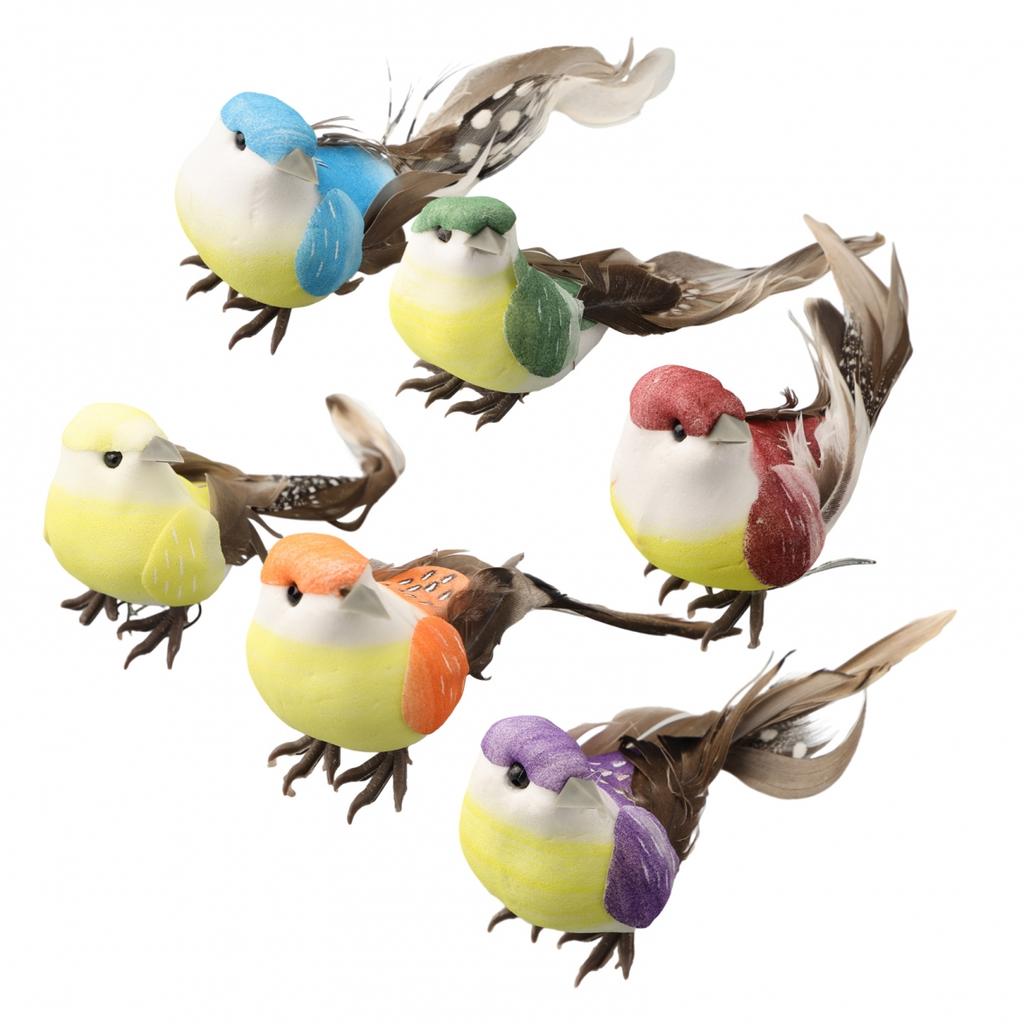 Искусственная птица, сидящая на насесте, имитация перьев, миниатюрное украшение для сада