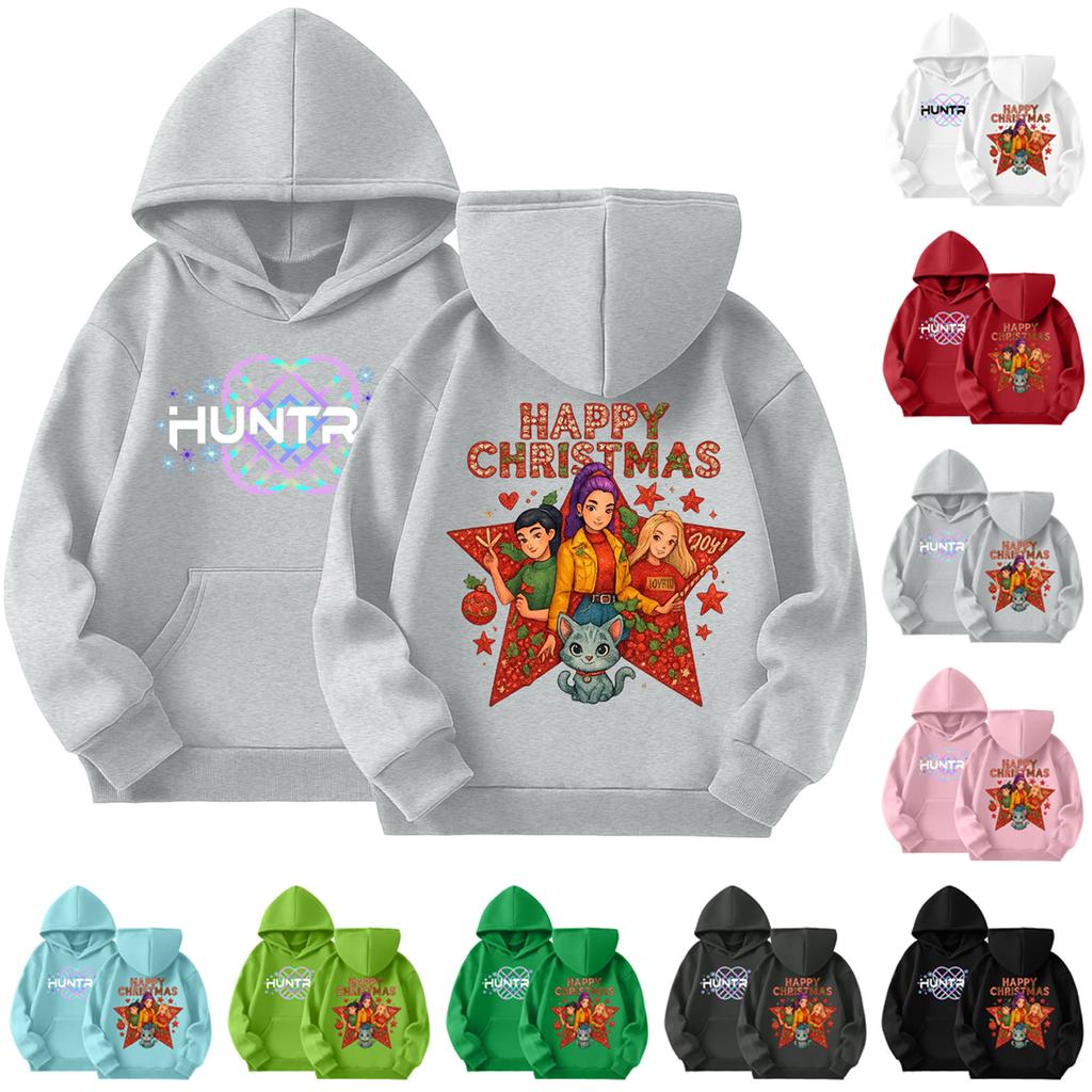 Children's Long-sleeved Loose Pullover Letter-printed Hooded Sweatshirt