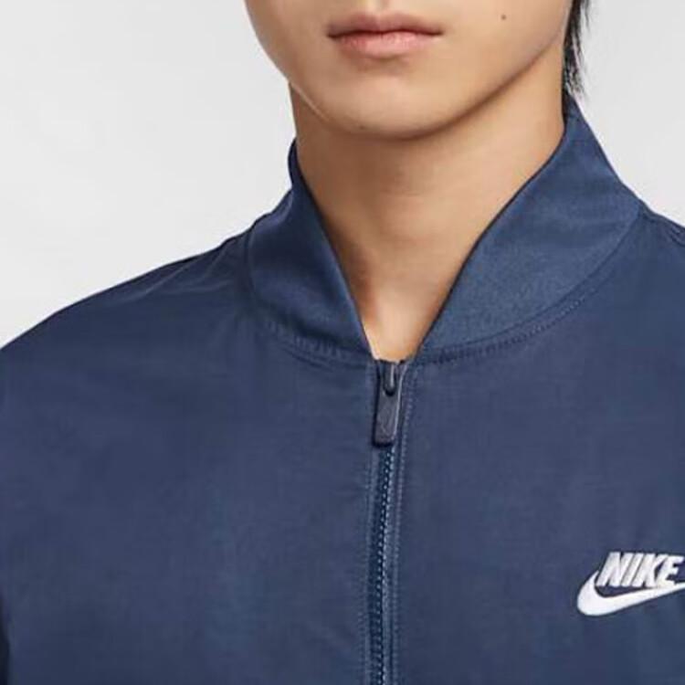 Nike Sports Lifestyle Series Logo Letter Versatile Stand Collar Zipper Long Sleeve Jacket Men Jacket Blue DM6822-410