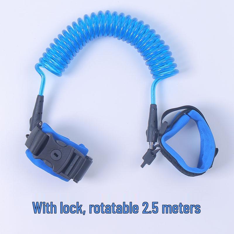 Детский поводок-антипотеря с замком - Вращающийся ключ, Детский браслет, Инструмент для безопасной ходьбы, Веревка от потери