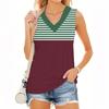 Women's Fashion Casual Daily Versatile Striped Texture Slim Fit Summer Vest Top