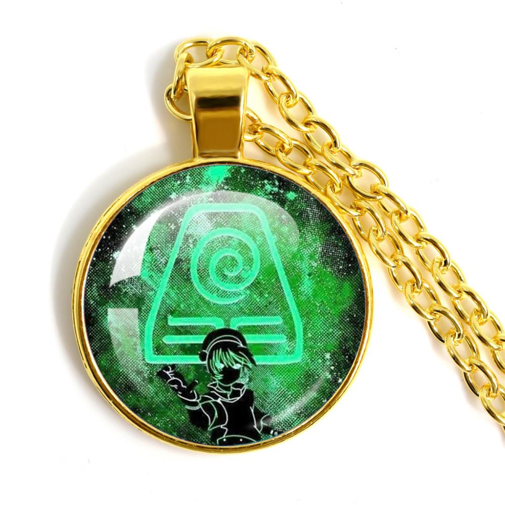 Anime The Last Airbender Fire And Water Tribe Elements Of Water Earth Fire And Air Dome Glass Cabochon Necklace Gift