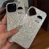 Чехол-голова мультяшного мальчика для iphone 15 Air 16 Plus 13 XS Max 18 Pro Max 11 XR 12 14 17 Pro Серебристый фон с трещинами и блестками