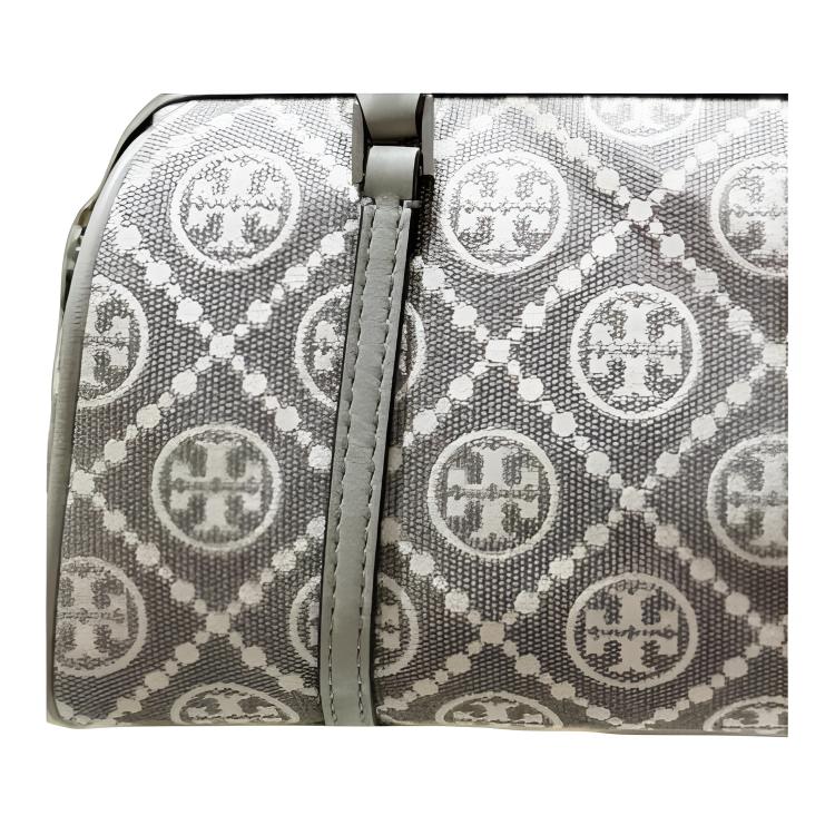 Tory Burch T Monogram Multifunctional Cylinder Bag Women Shoulder Bag Gray 178741-020