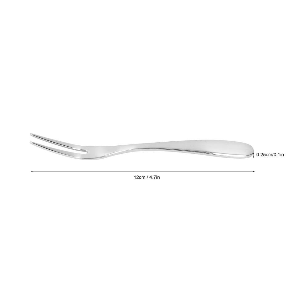 5Pcs Rustless Steel Dessert Fork Polished Edge Cocktail Fork Portable Fruit Fork Charcuterie