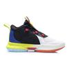 Li Ning Wade Rebound Anti-Slip Shock Absorption Wear-Resistant Lightweight Mid-Top Basketball Shoes Kids Sneakers Black White Blue YKBR030-5