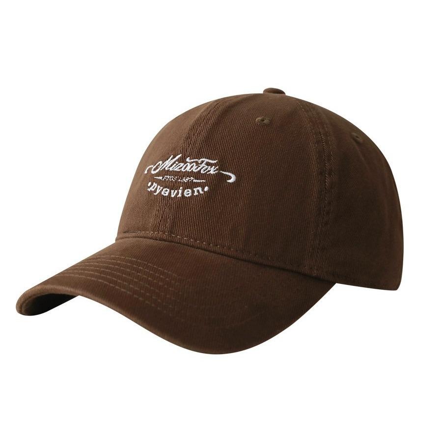 High quality embroidered letter baseball cap girls wide brim thin soft top hat pure cotton versatile cap men
