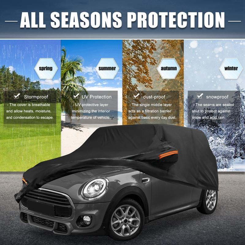 Motoforti Waterproof SUV Car Cover for Ford for Mustang GT/Bullitt with Zipper Black