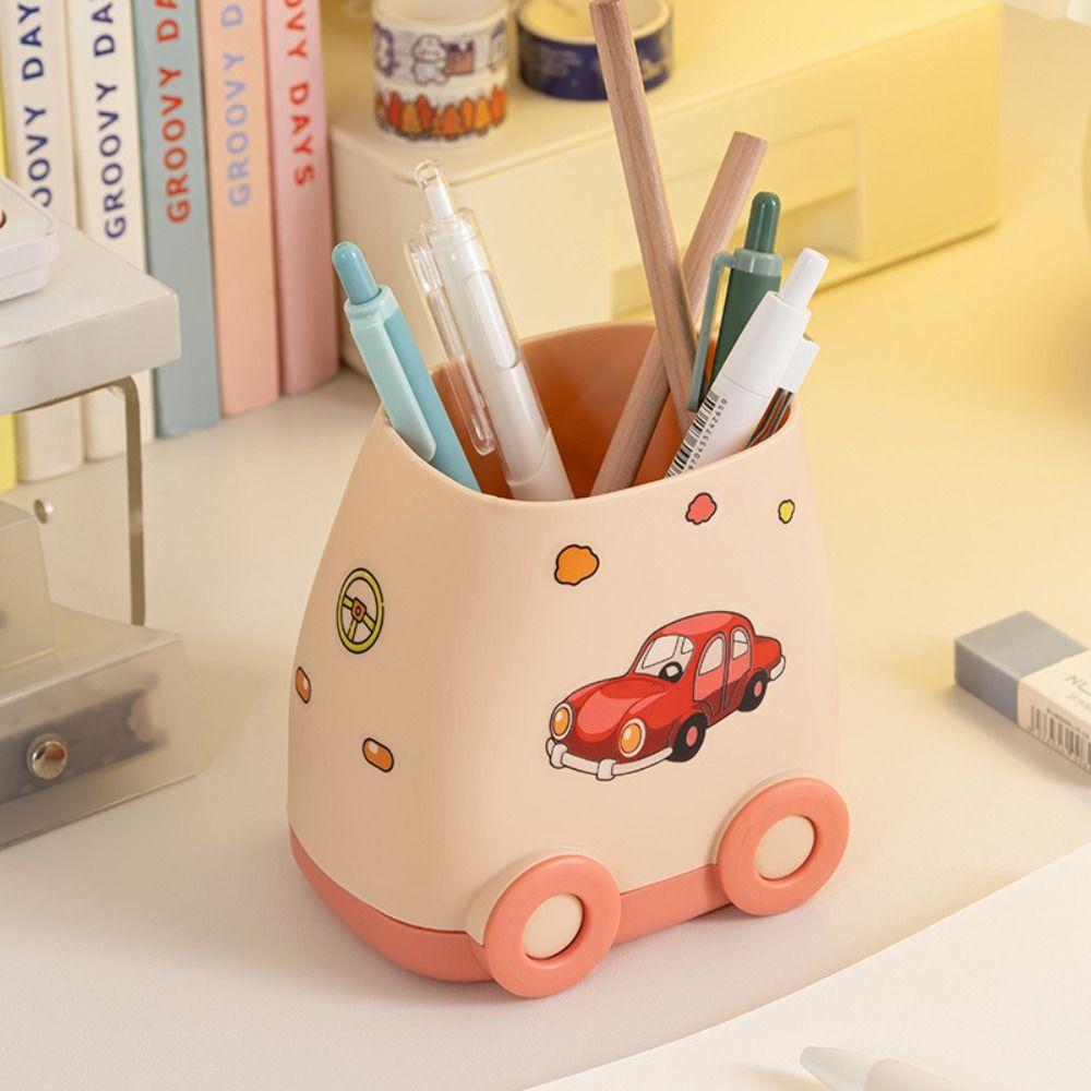 Cartoon Car Shaped Pen Holder Multifunctional Desktop Storage Box Kawaii Pencil Box  Office
