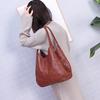 Women Solid Color Bag Vintage Shoulder Bag Large Capacity Handbag