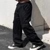 Мужские однотонные свободные спортивные штаны с широкими штанинами, мужские повседневные модные спортивные штаны