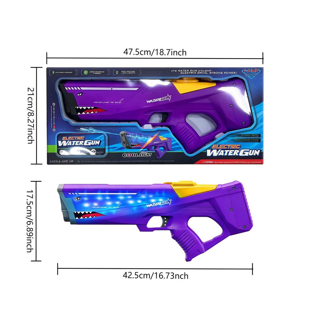 DOWMOO Shark Electric Water Gun with Lights - Creative Shape for Interactive Daily Play