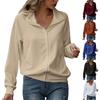 Women's Casual Solid Color Long Sleeved Loose Zipper Knitted Jacket Loose Jacket