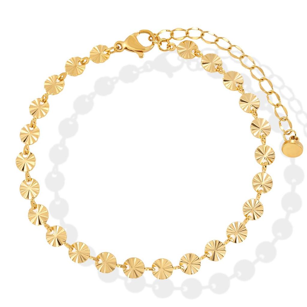 Корейский минималистичный браслет высокого класса с пайетками в виде подсолнуха из титана с тиснением для женщин