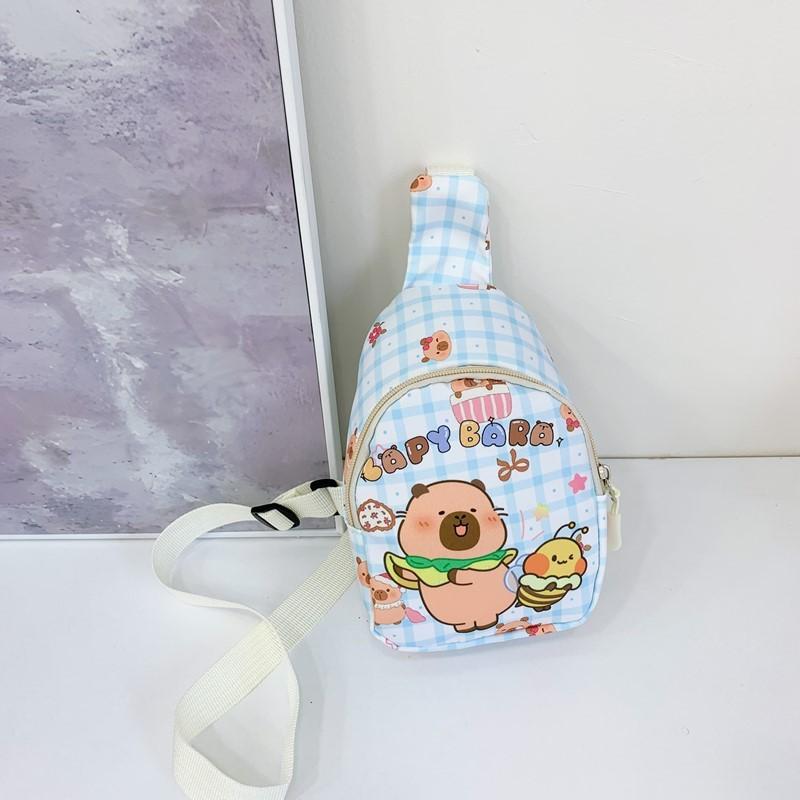 Capybara Pattern Animal Kids Single Shoulder Crossbody Chest Bag For Preschool