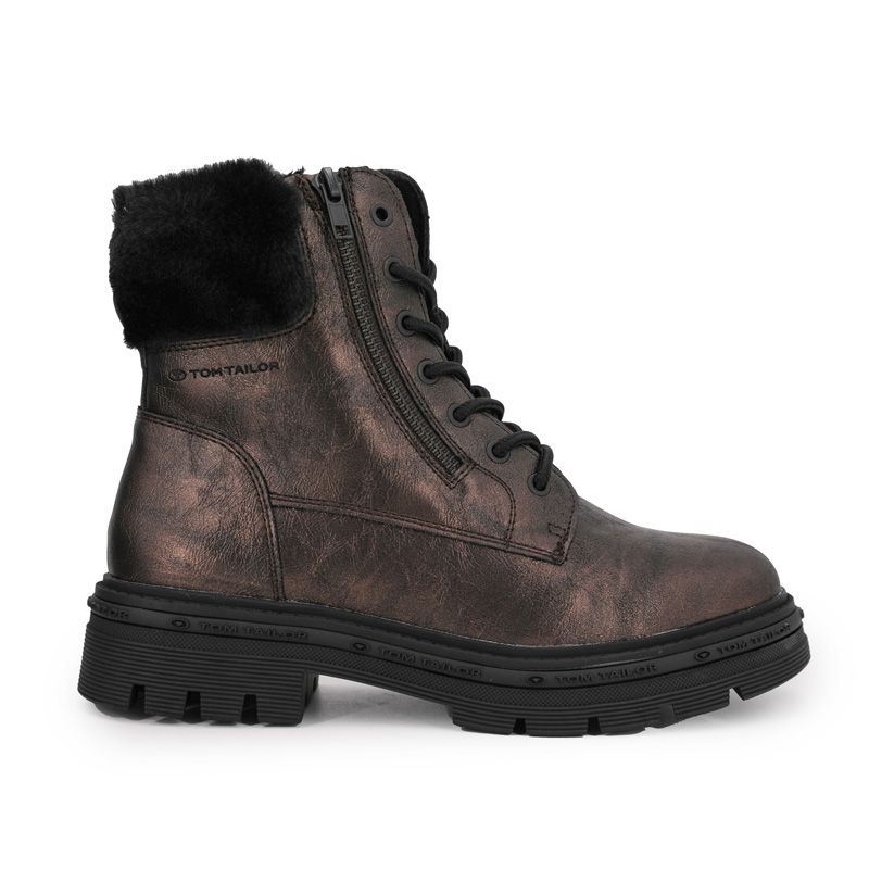 TOM TAILOR Women's Faux Fur Ankle Boots