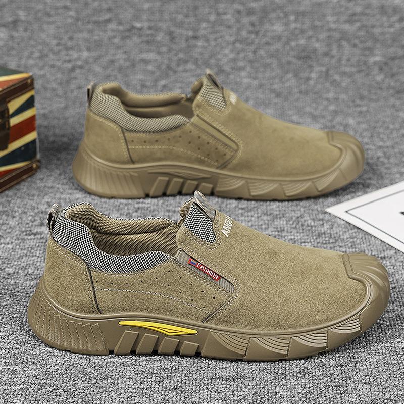 Soft-soled Men's Shoes Autumn New Low-top Labor Insurance Shoes Men's Fashion Wear-resistant Work Shoes Black Versatile Casual Shoes