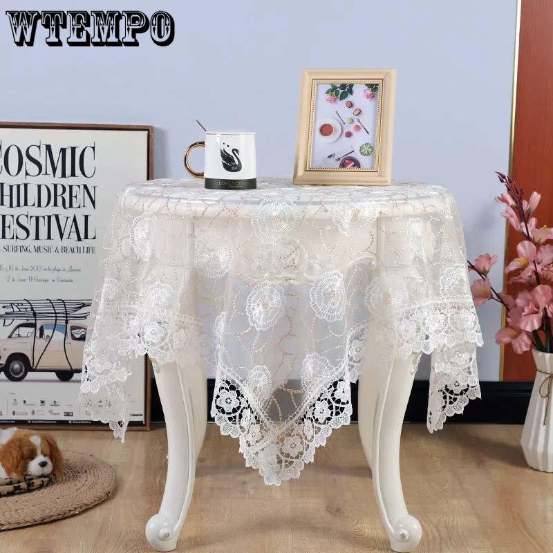 Кружевная скатерть с вышивкой Кружева Круглый стол Квадратный стол Чайный стол Скатерть Классический стиль Ретро Европейский стиль