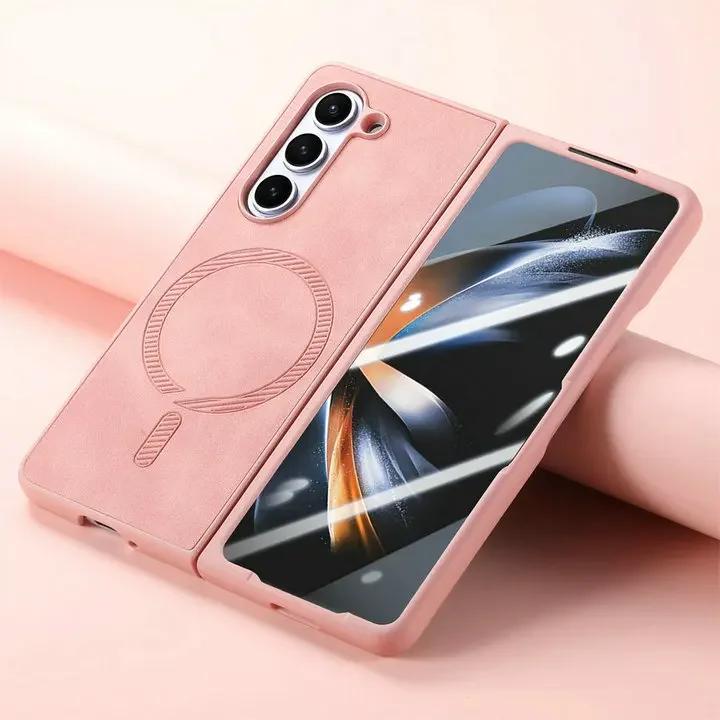 Luxury Busines Sle Leather Magnetic Magsafe Phone Case for Samsung Galaxy Z Fold 7 6 5 4 Coque Shockproof Protection Back Cover