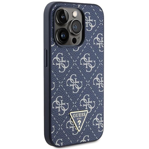 Guess Guhcp15Lpg4Gpb iPhone 15 Pro 6.1 Niebieski/Blue Hardcase 4G Trójkątne Metalowe Logo