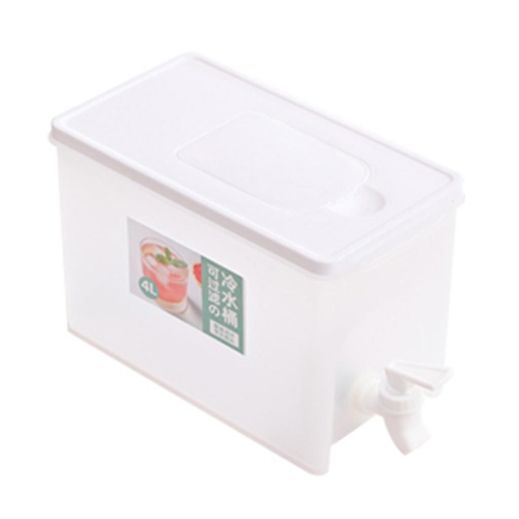 4L Juice Cold Drink Barrel with Faucet Lemon Fruit Juice Pot Leakproof Large Capacity Drinkware Kitchen Supplies