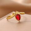 Free Shipping Goth Luxury Red Crown Oval Stone Ring for Women Stainless Steel Ring 2025 Fashion Wedding Couple Zircon Anillos