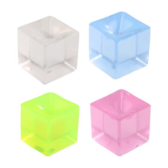 2Pcs Ice Cube Squeeze Toys Soft TPR Quick Recovery Transparent Square Cube Creative Relieve Boredom