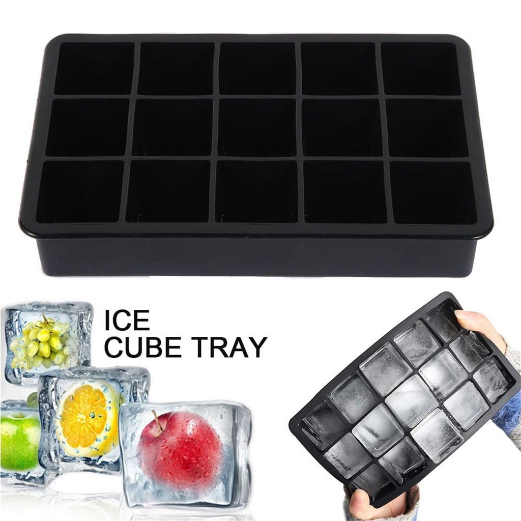 Silicone Ice Tray 15 Even Household Square Ice =Mold Easy Release Creative DIY Silicone Ice Box