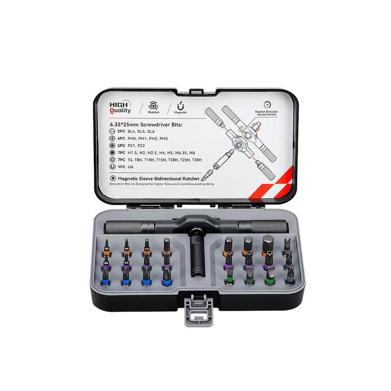 Multifunction Ratchet Screwdriver Set Comfortable Easily Recognizable Color Ring Design Screwdriver Bits Repair Tools