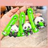 Panda Side Holding Bamboo Shoot Key Chain Cute Cartoon Girl Pendant Backpack