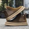 Genuine Leather Male Chelsea Boots New Leisure Walk Men's Ankle Boots Soft Elastic Strap Slip On Footwear Business Casual Shoes