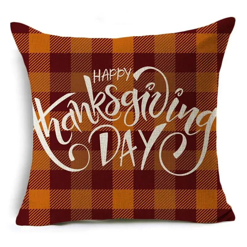 Thanksgiving Pillowcase Hello Autumn Sofa Car Pumpkin Cushion Cover Home Decoration 4545
