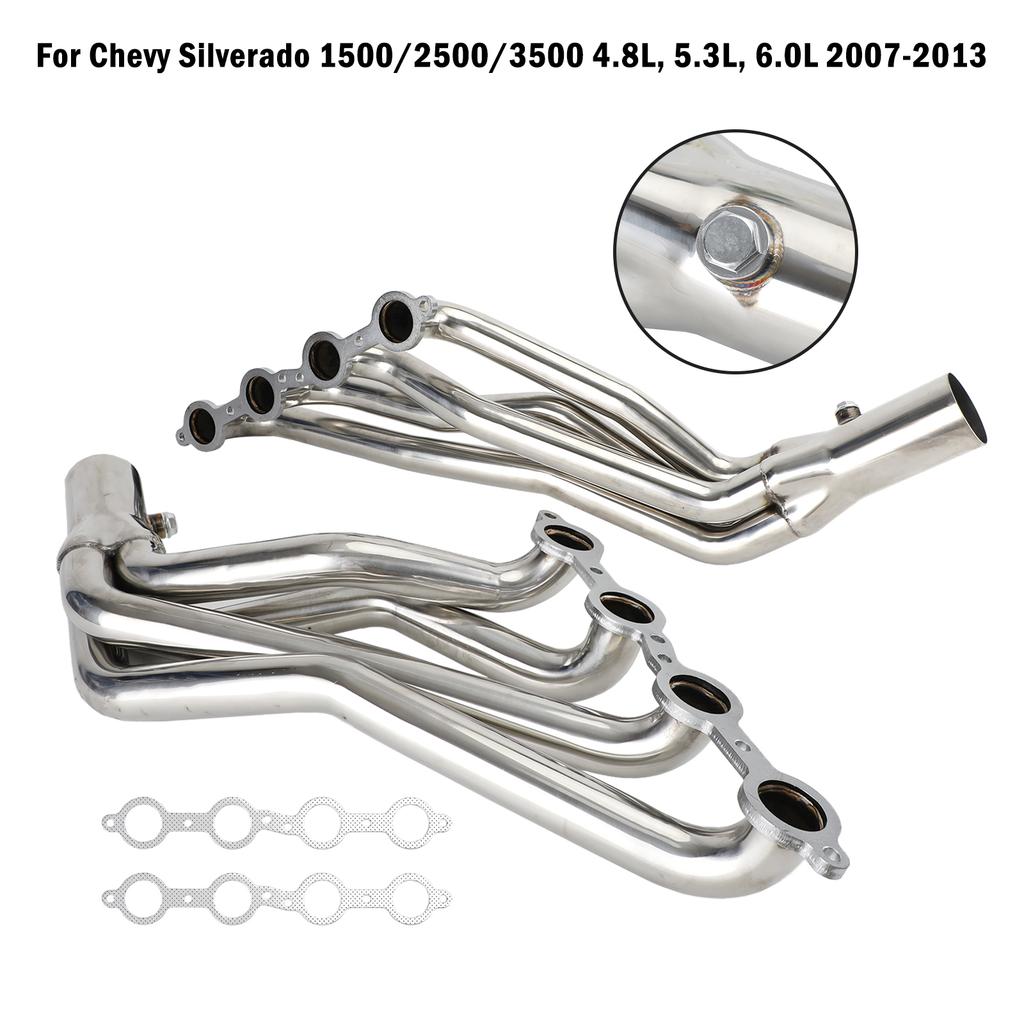 Комплекты выхлопных коллекторов с длинной трубой подходят для Chevy Silverado Suburb 2007-2014 4.8 5.3 6.0L
