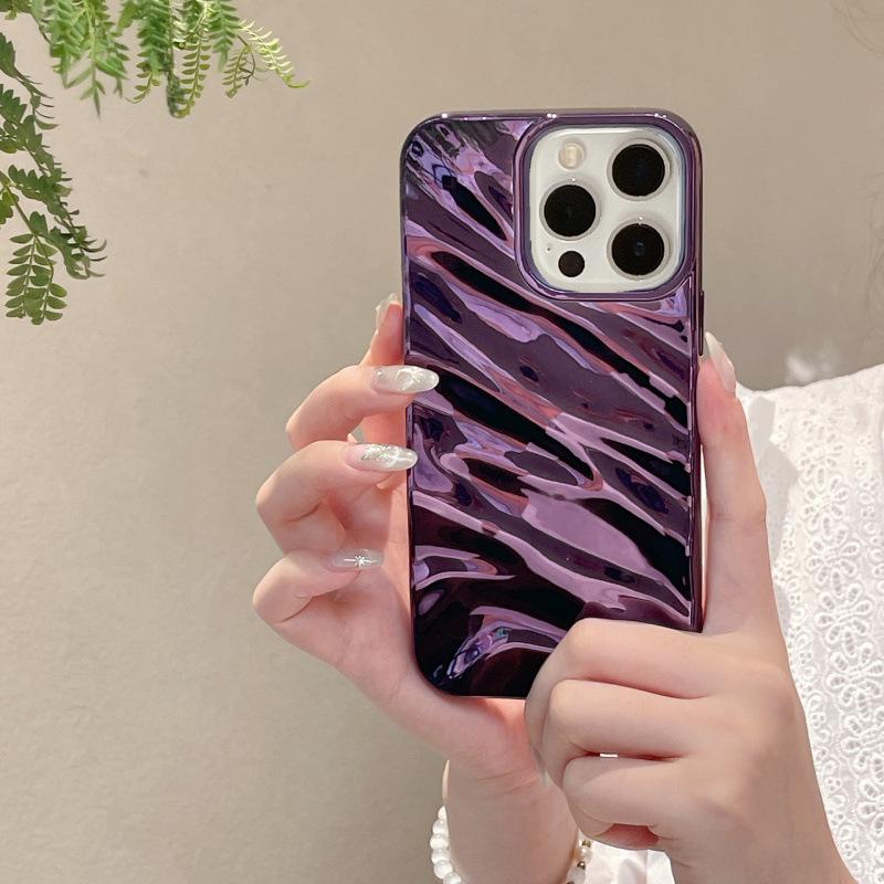 3D Гальванизированный Чехол с Текстурой Морщин для iPhone 16 Pro Max, Совместим с Apple 15/14/13, Премиальное Ощущение