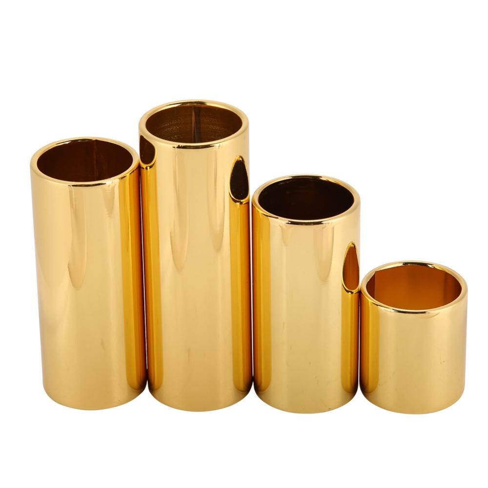 4PCS Metal Guitar String Slide Golden Color Metal Slide Guitar Bass Slide  For Electric Guitar