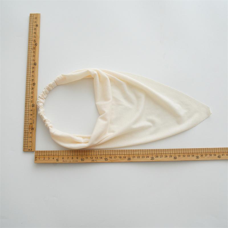 Woman Long Solid Summer Head Scarf Cotton Triangle Bandanas Lady Fashion Elastic Hairband Girls Large Bohemian Hair Accessories