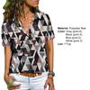 Women Short Sleeve Turn-down Collar Single-breasted Printing Casual T-shirt Blouse Streetwear