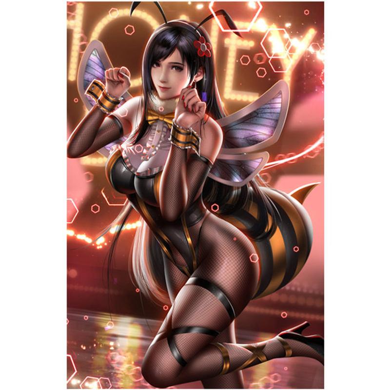 5D DIY Алмазная картина Соблазнительная лиса девушка Алмазная вышивка Набор для вышивки крестом Полный горный хрусталь Мозаика Домашний декор