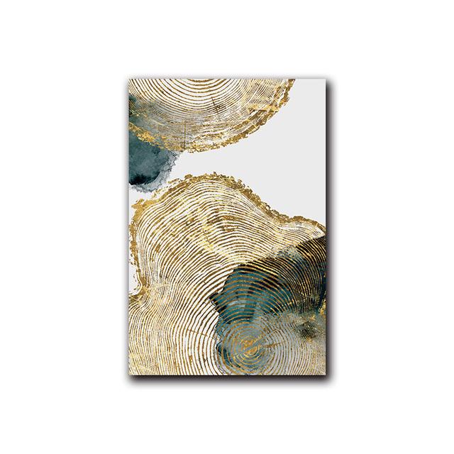 Modern Abstract Painting Golden Leaves Luxurious Canvas Picture for Home Design Wall Art Prints for Interior Decor No Frame