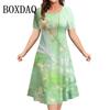 Summer Woman Clothing Loose Dresses 3d Flowers Printing Pullover Clothing Casual Classy A-Line Dress